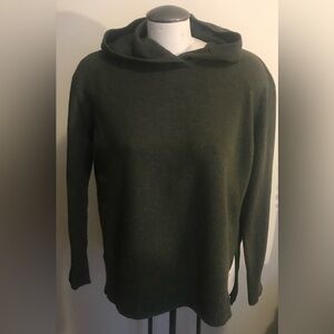 Banana Republic Dark Green Italian Merino Hooded Sweater